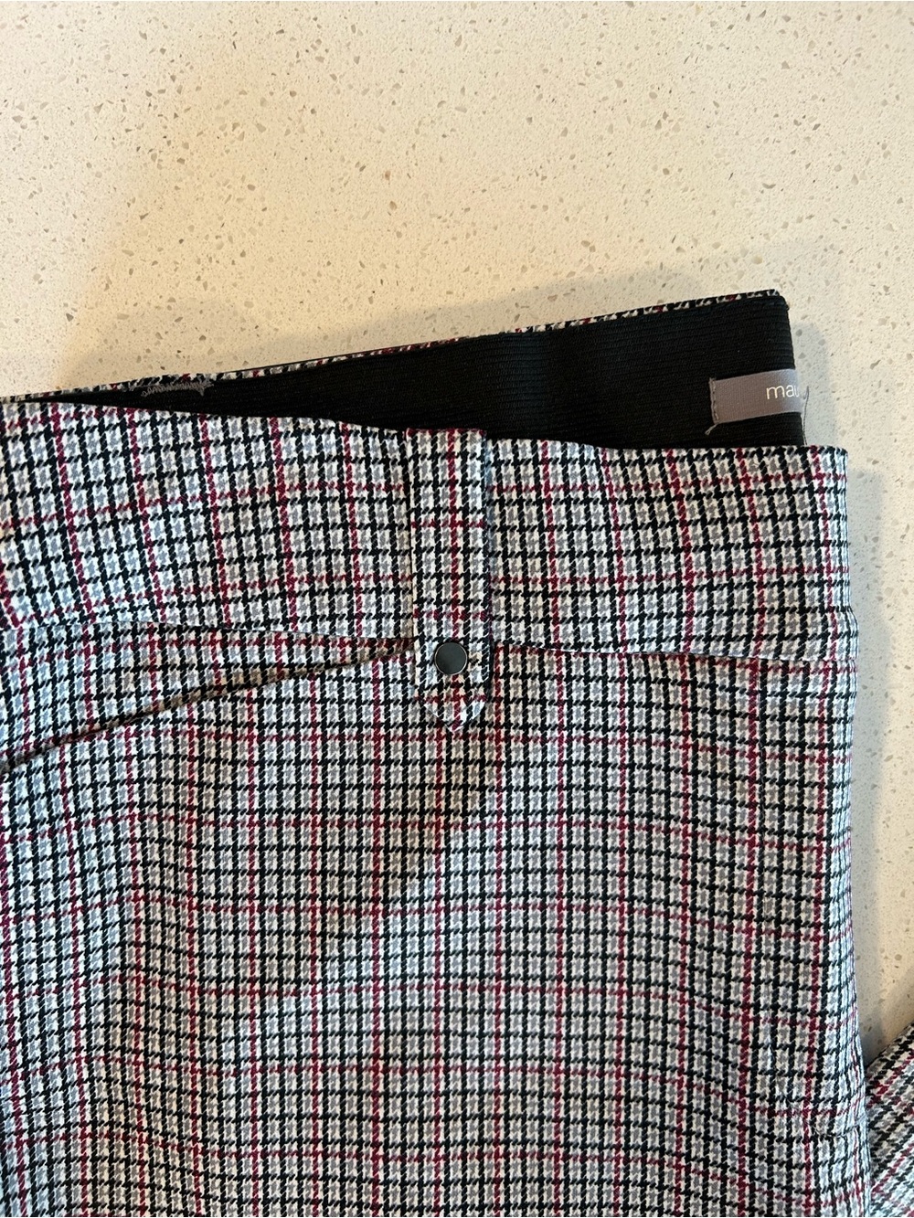 Womens’s Checked Dress Pants in Black, Burgundy and White - Maurice’s - Picture 6 of 6